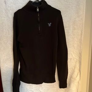 Quarter zip brown American eagle sweater